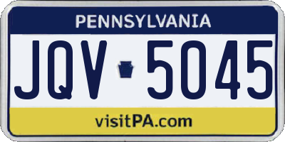 PA license plate JQV5045