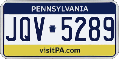 PA license plate JQV5289