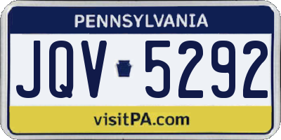 PA license plate JQV5292