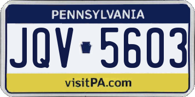 PA license plate JQV5603
