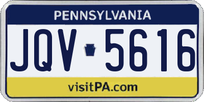 PA license plate JQV5616