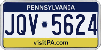 PA license plate JQV5624