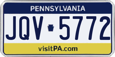 PA license plate JQV5772
