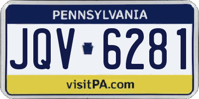 PA license plate JQV6281