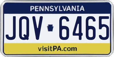 PA license plate JQV6465