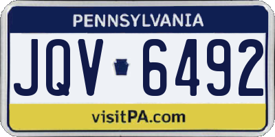 PA license plate JQV6492