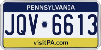 PA license plate JQV6613