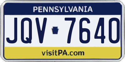 PA license plate JQV7640