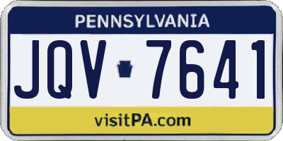 PA license plate JQV7641