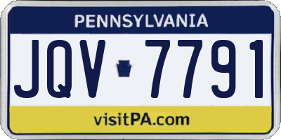 PA license plate JQV7791