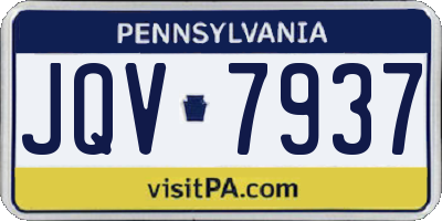 PA license plate JQV7937