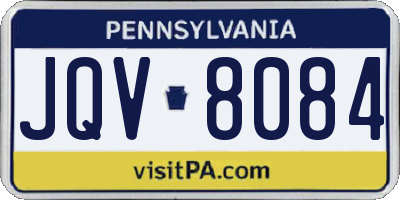 PA license plate JQV8084