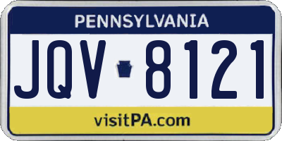 PA license plate JQV8121