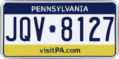 PA license plate JQV8127