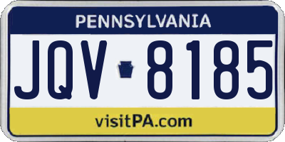 PA license plate JQV8185