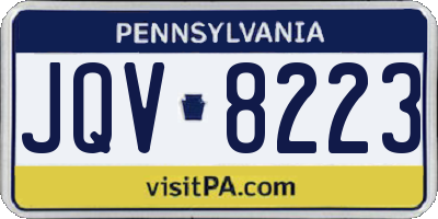 PA license plate JQV8223