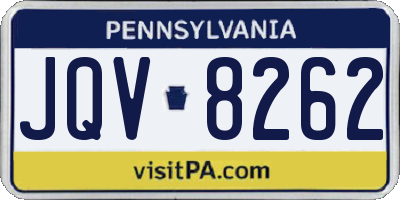 PA license plate JQV8262