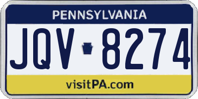 PA license plate JQV8274