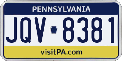 PA license plate JQV8381