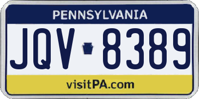 PA license plate JQV8389