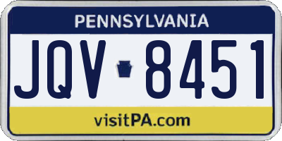 PA license plate JQV8451