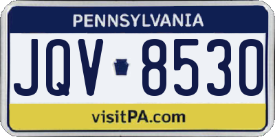 PA license plate JQV8530