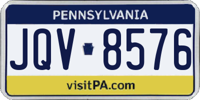 PA license plate JQV8576