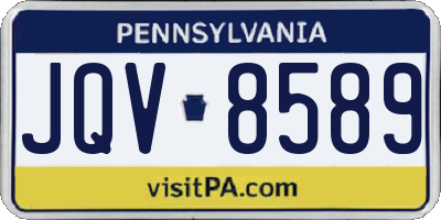 PA license plate JQV8589