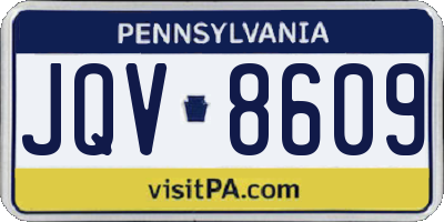 PA license plate JQV8609