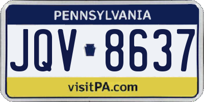 PA license plate JQV8637