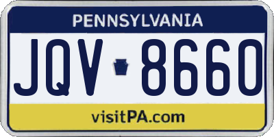 PA license plate JQV8660