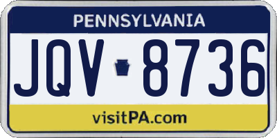 PA license plate JQV8736
