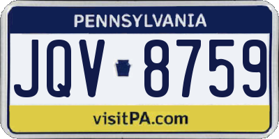 PA license plate JQV8759