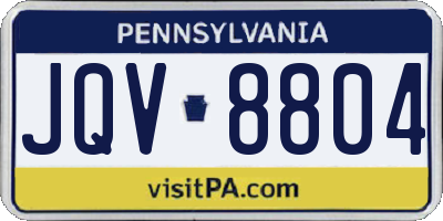 PA license plate JQV8804