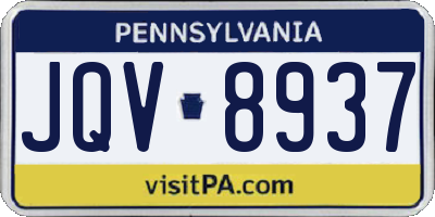 PA license plate JQV8937