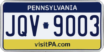 PA license plate JQV9003