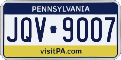 PA license plate JQV9007