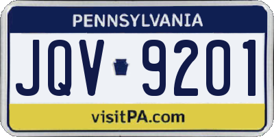 PA license plate JQV9201