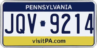 PA license plate JQV9214