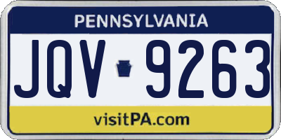 PA license plate JQV9263