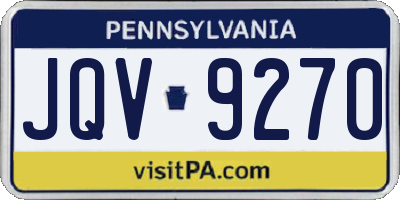 PA license plate JQV9270