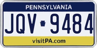 PA license plate JQV9484