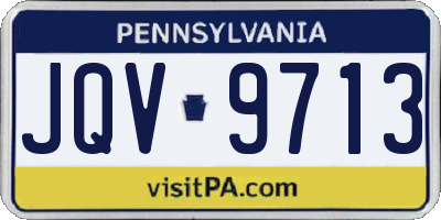 PA license plate JQV9713