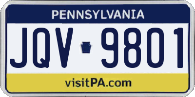 PA license plate JQV9801