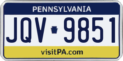 PA license plate JQV9851