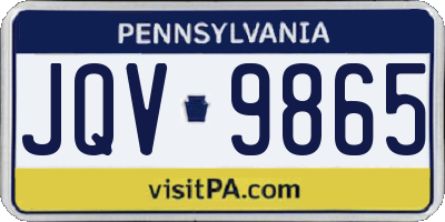 PA license plate JQV9865