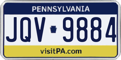 PA license plate JQV9884