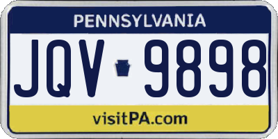 PA license plate JQV9898