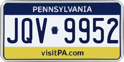 PA license plate JQV9952