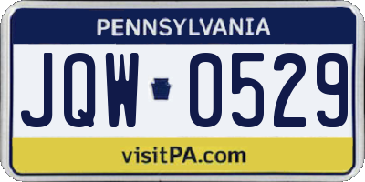 PA license plate JQW0529